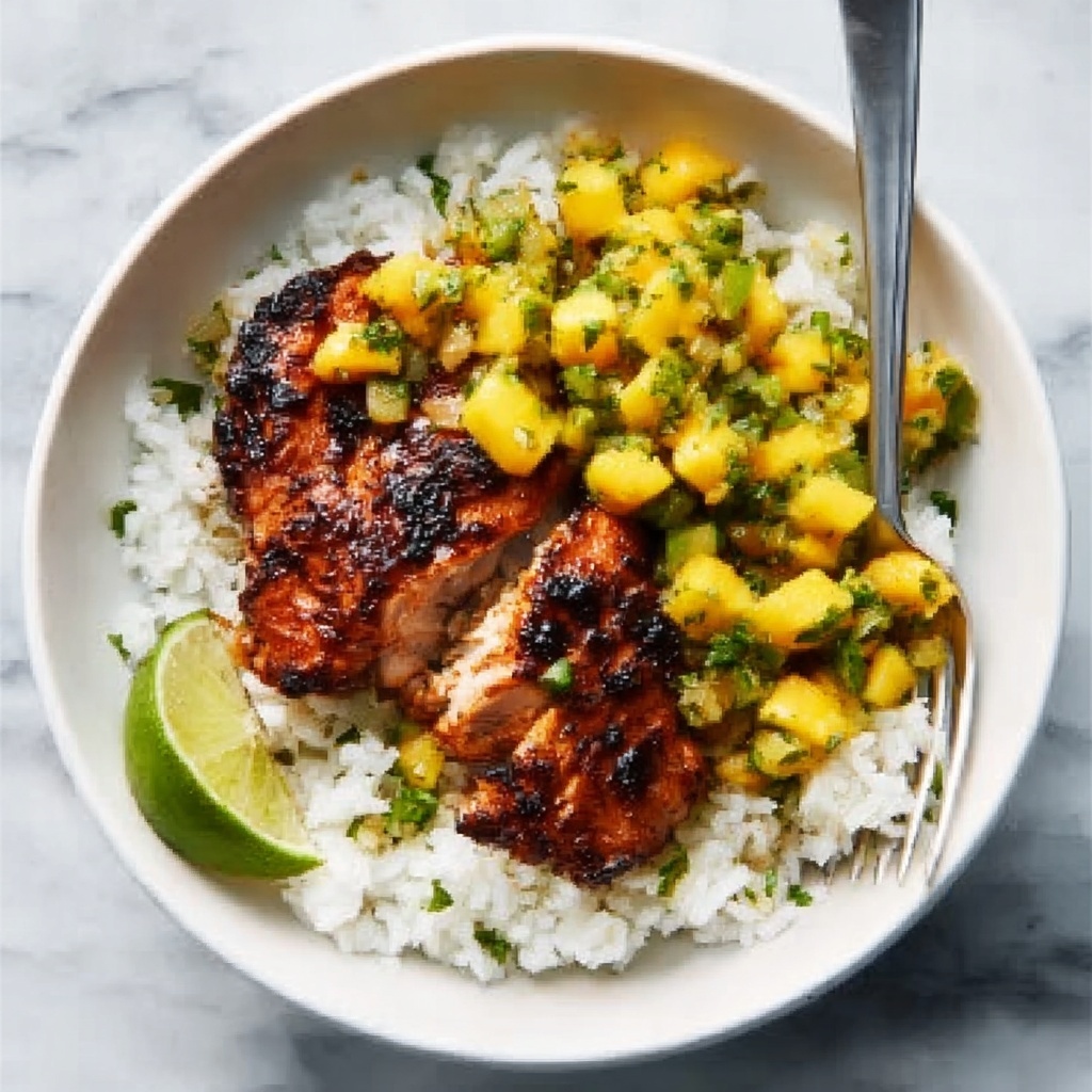 BBQ Salmon with Mango Avocado Salsa Recipe - Recipe Image