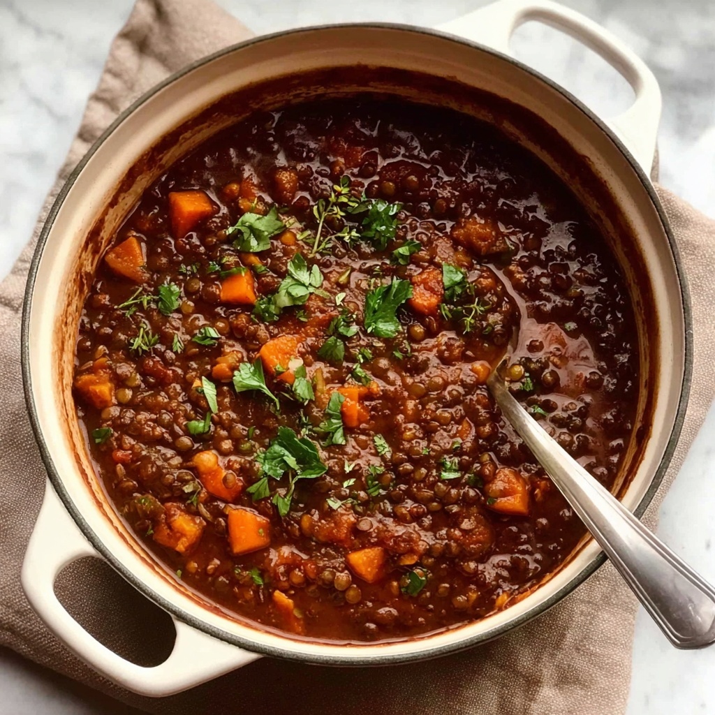 Hearty Lentil Soup with Ground Beef Recipe - Recipe Image