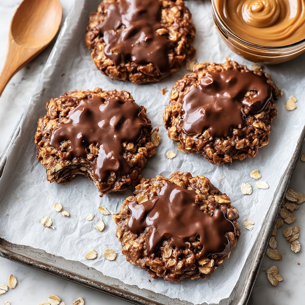 No-Bake Chocolate Peanut Butter Oatmeal Cookies Recipe - Recipe Image