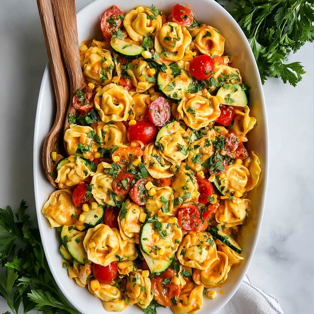 Cheese Tortellini with Summer Veggies Recipe - Recipe Image