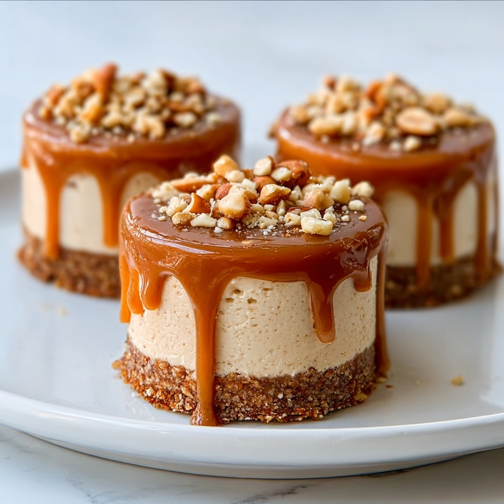 Peanut Butter Caramel Mini Cheesecakes Recipe - Recipe Image