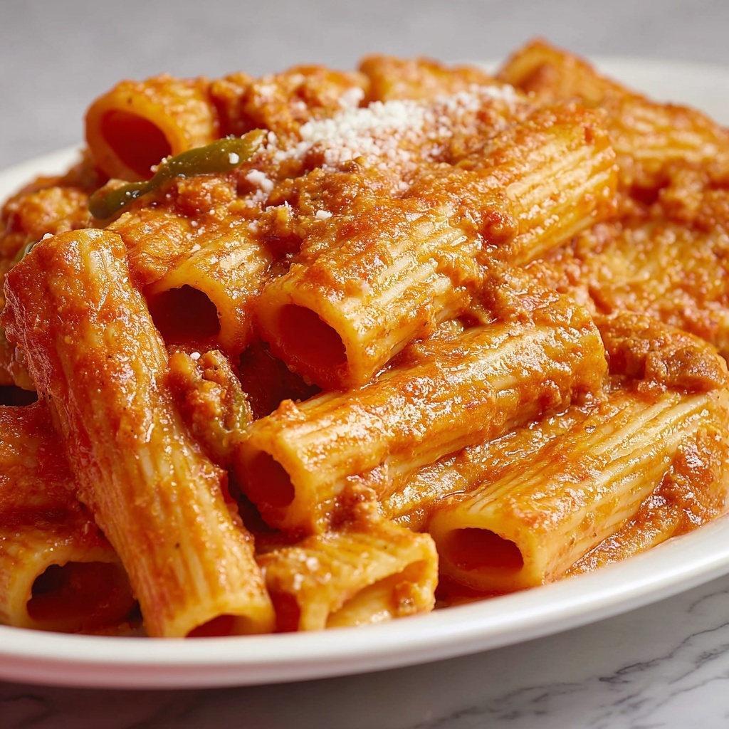 Delicious Spicy Rigatoni Pasta Recipe - Recipe Image