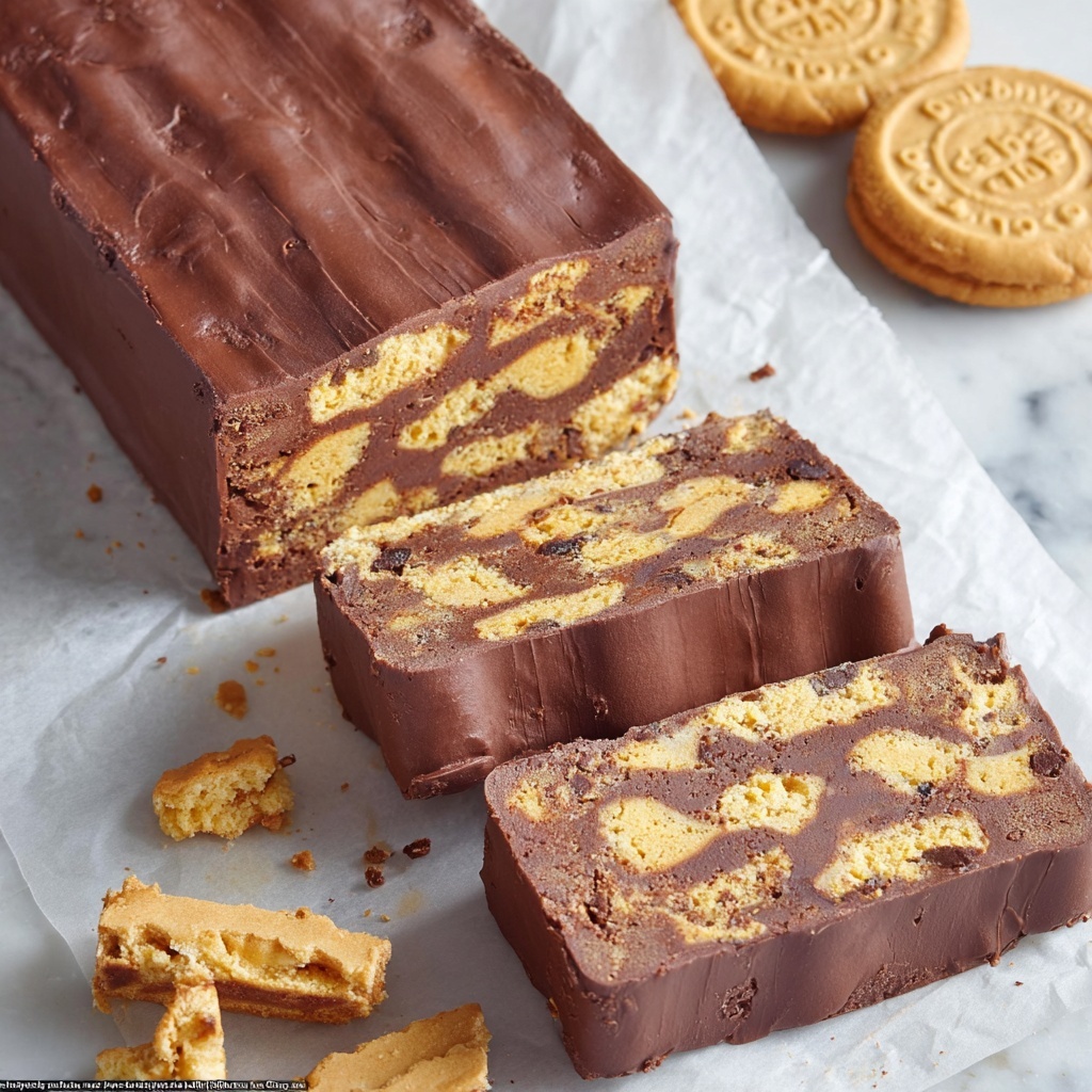 No-Bake Chocolate Biscuit Cake Recipe - Recipe Image