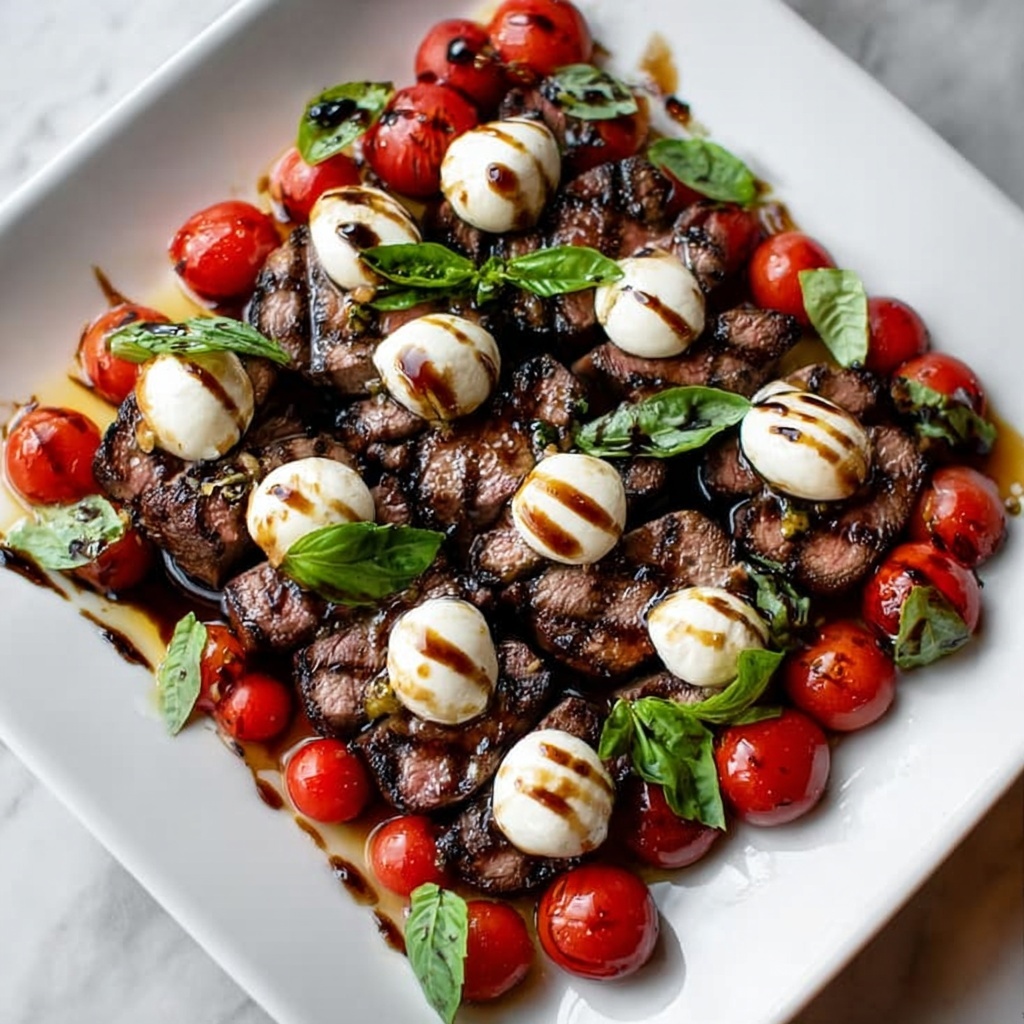 Grilled Balsamic Flank Steak Caprese Recipe - Recipe Image