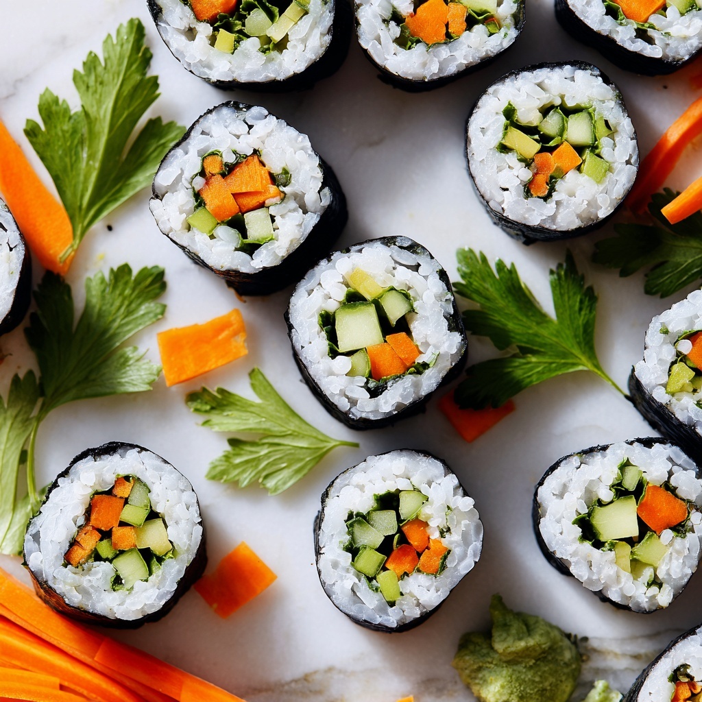 Veggie Sushi Rolls with Soy Dipping Sauce Recipe - Recipe Image
