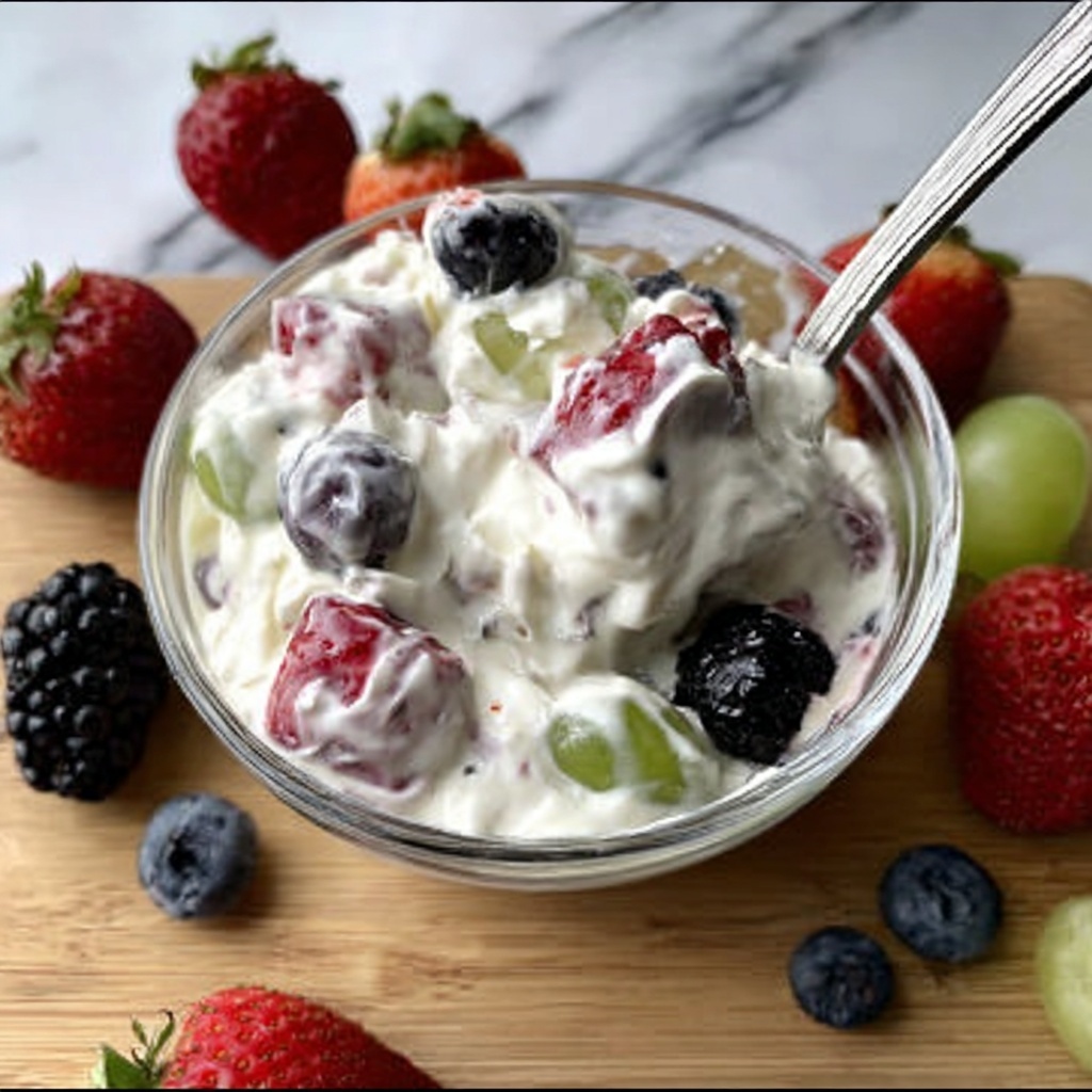 Cheesecake and Fruit Salad Recipe - Recipe Image