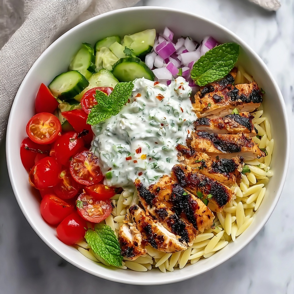 Greek Chicken Orzo Power Bowls Recipe - Recipe Image