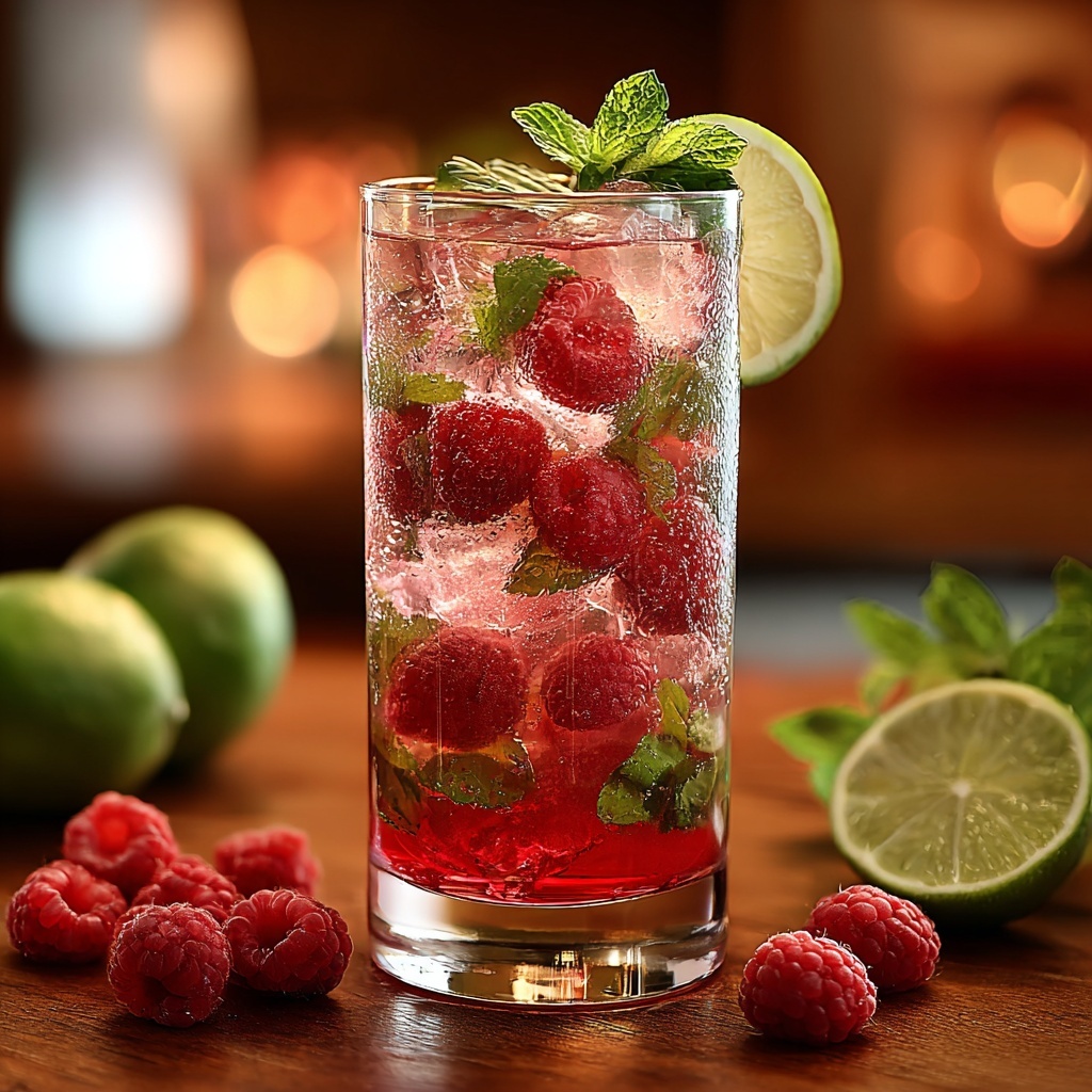 Raspberry Lime Fizz Drink Recipe - Recipe Image