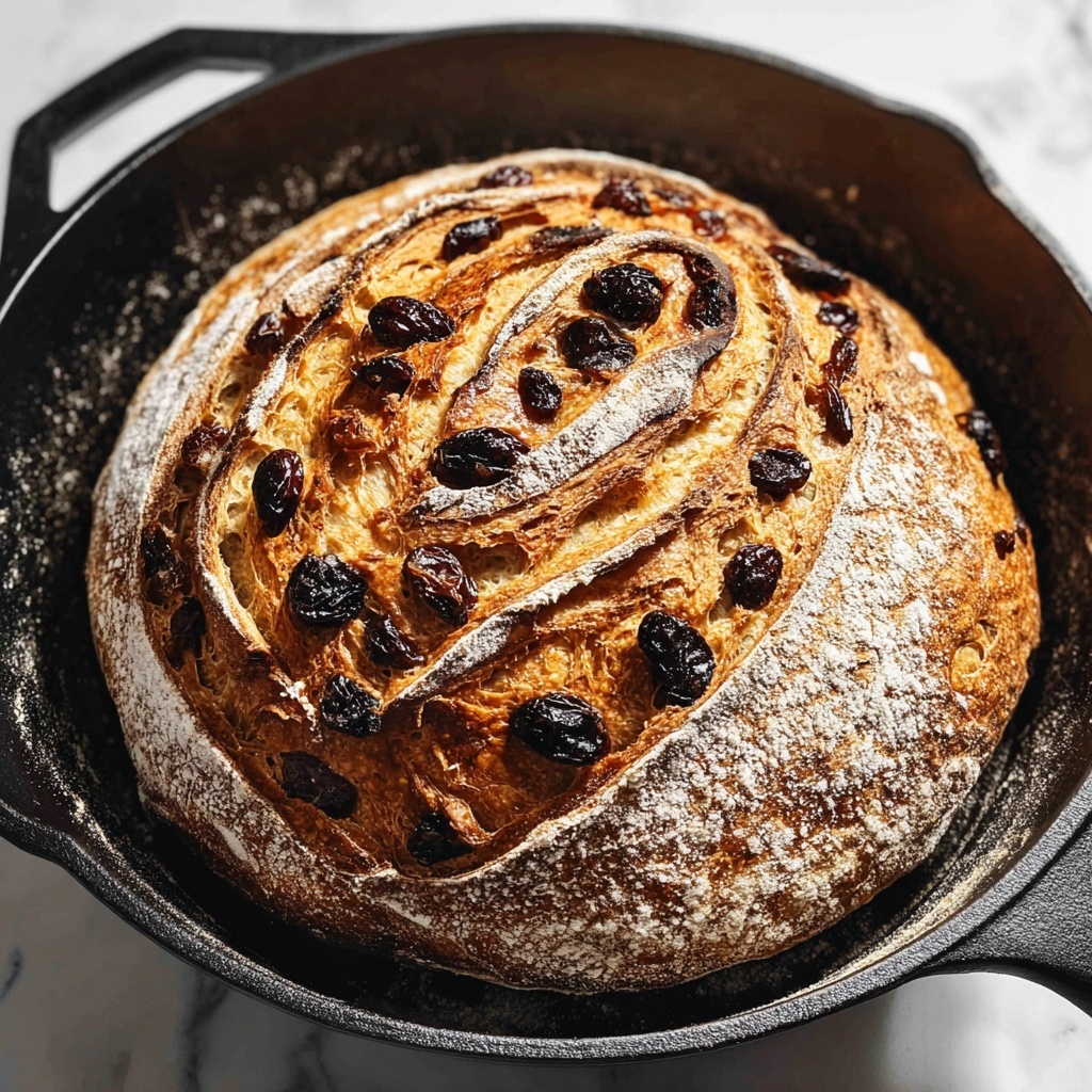 No Knead Cinnamon Raisin Bread Recipe - Recipe Image
