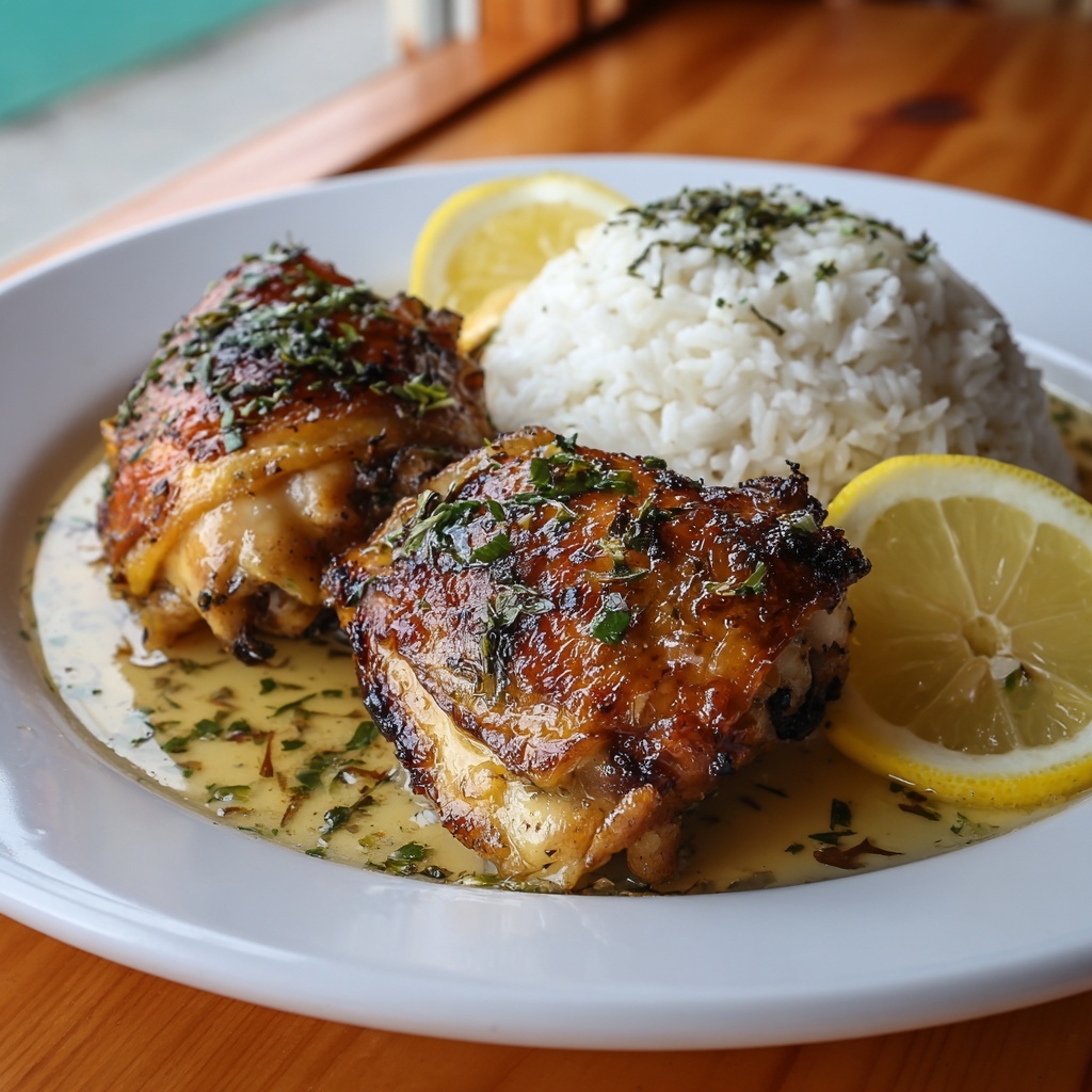 Crockpot Lemon Garlic Chicken Thighs Recipe - Recipe Image
