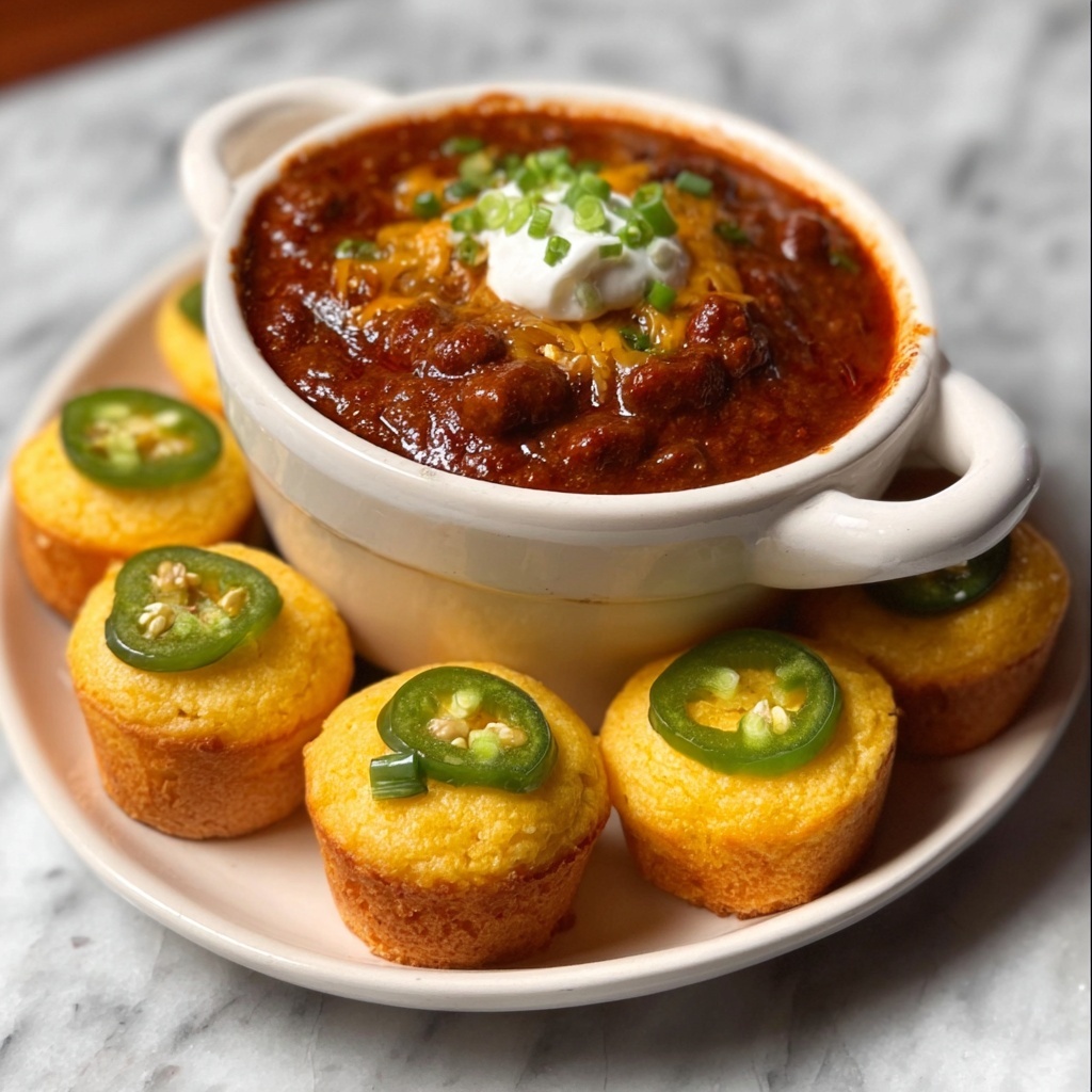 Chili and Jalapeño Cheddar Cornbread Minis Recipe - Recipe Image