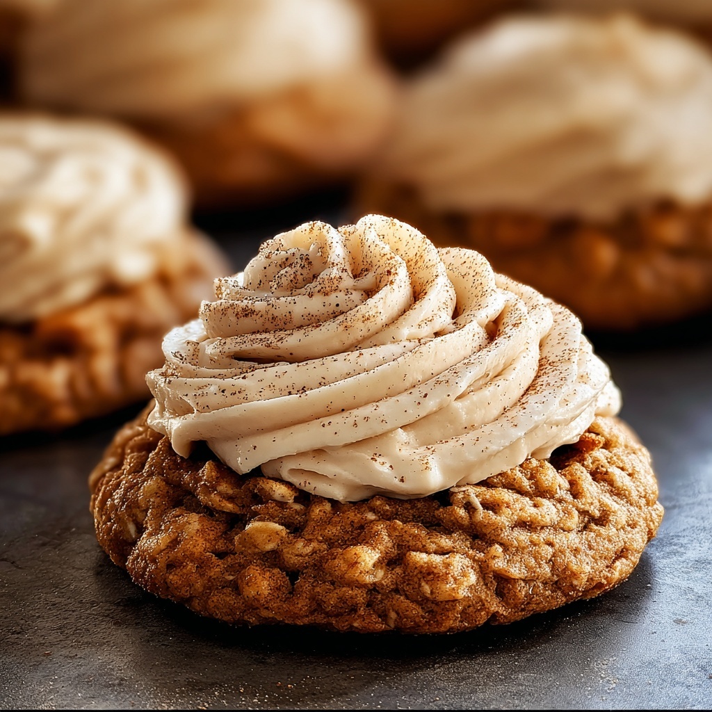 Pumpkin Oatmeal Cookies with Cinnamon Cream Cheese Frosting Recipe - Recipe Image