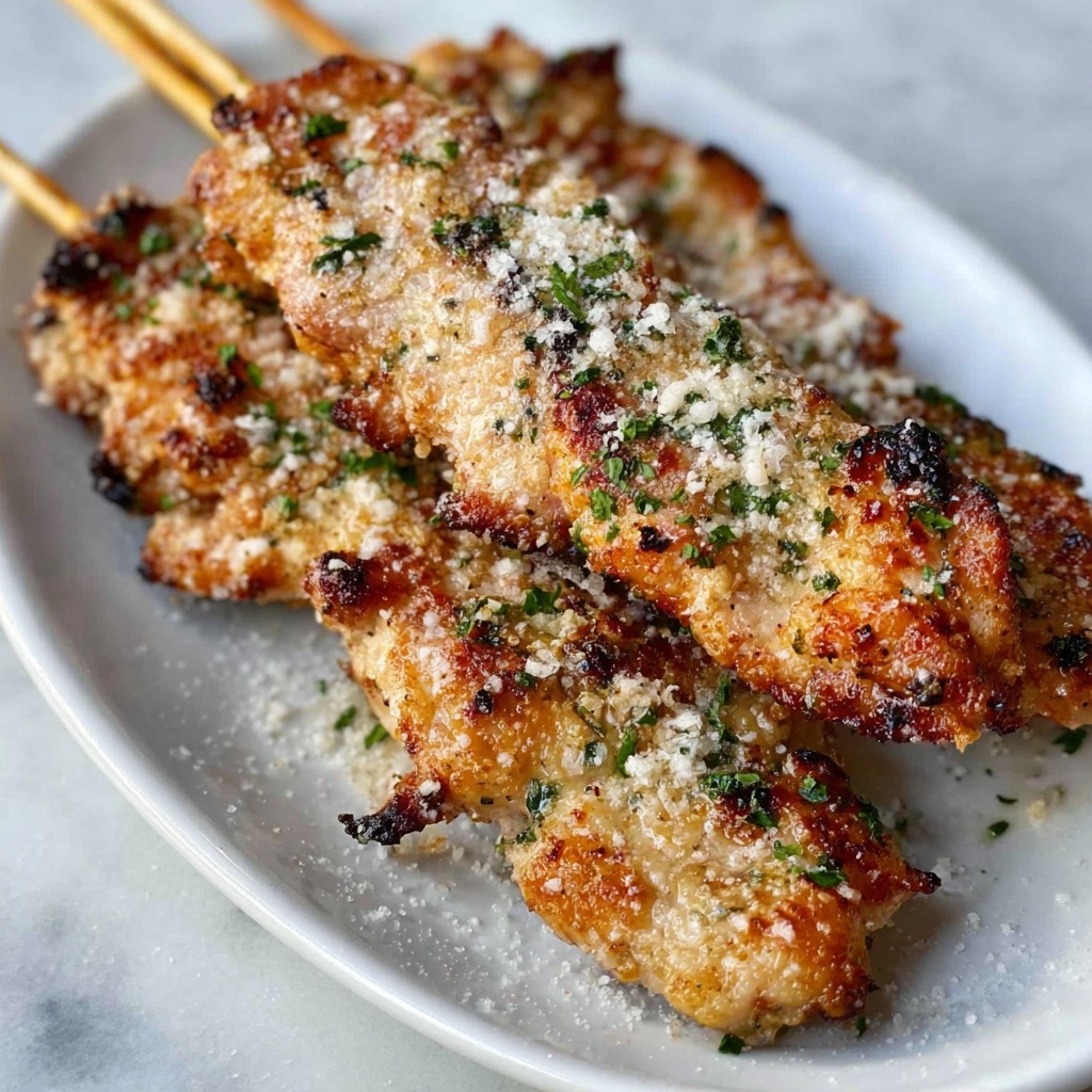 Air Fryer Garlic Parmesan Chicken Skewers Recipe - Recipe Image