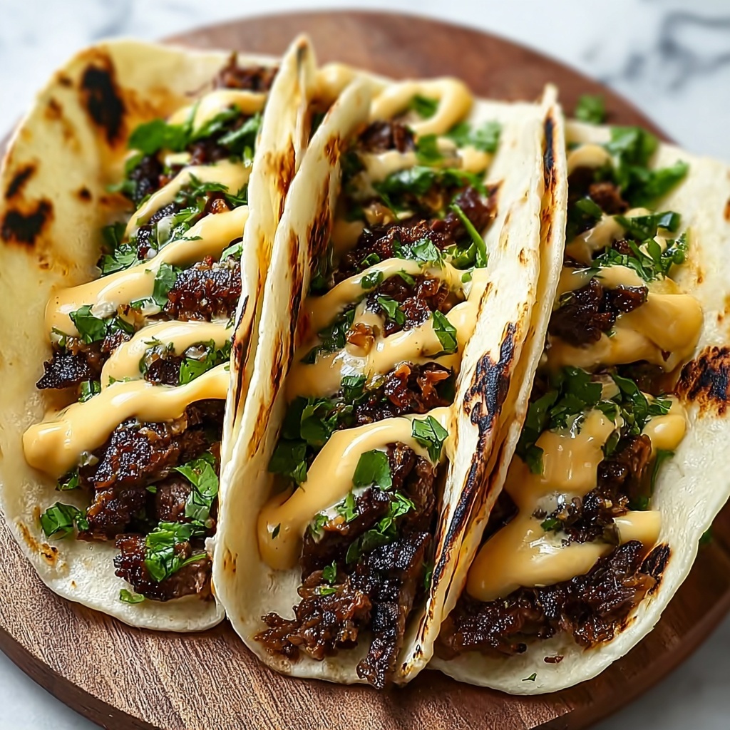 Garlic Butter Honey BBQ Beef Tacos Recipe - Recipe Image