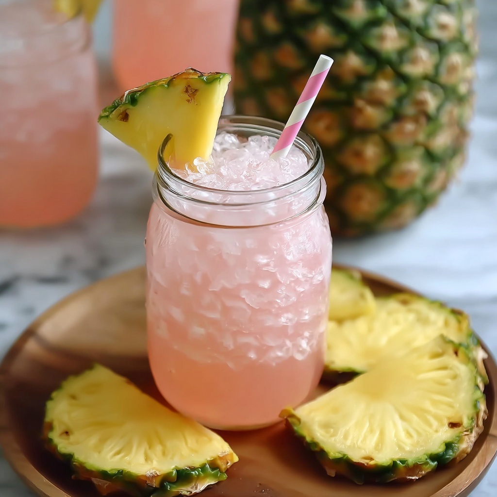 Pineapple Pink Lemonade Party Drink Recipe - Recipe Image