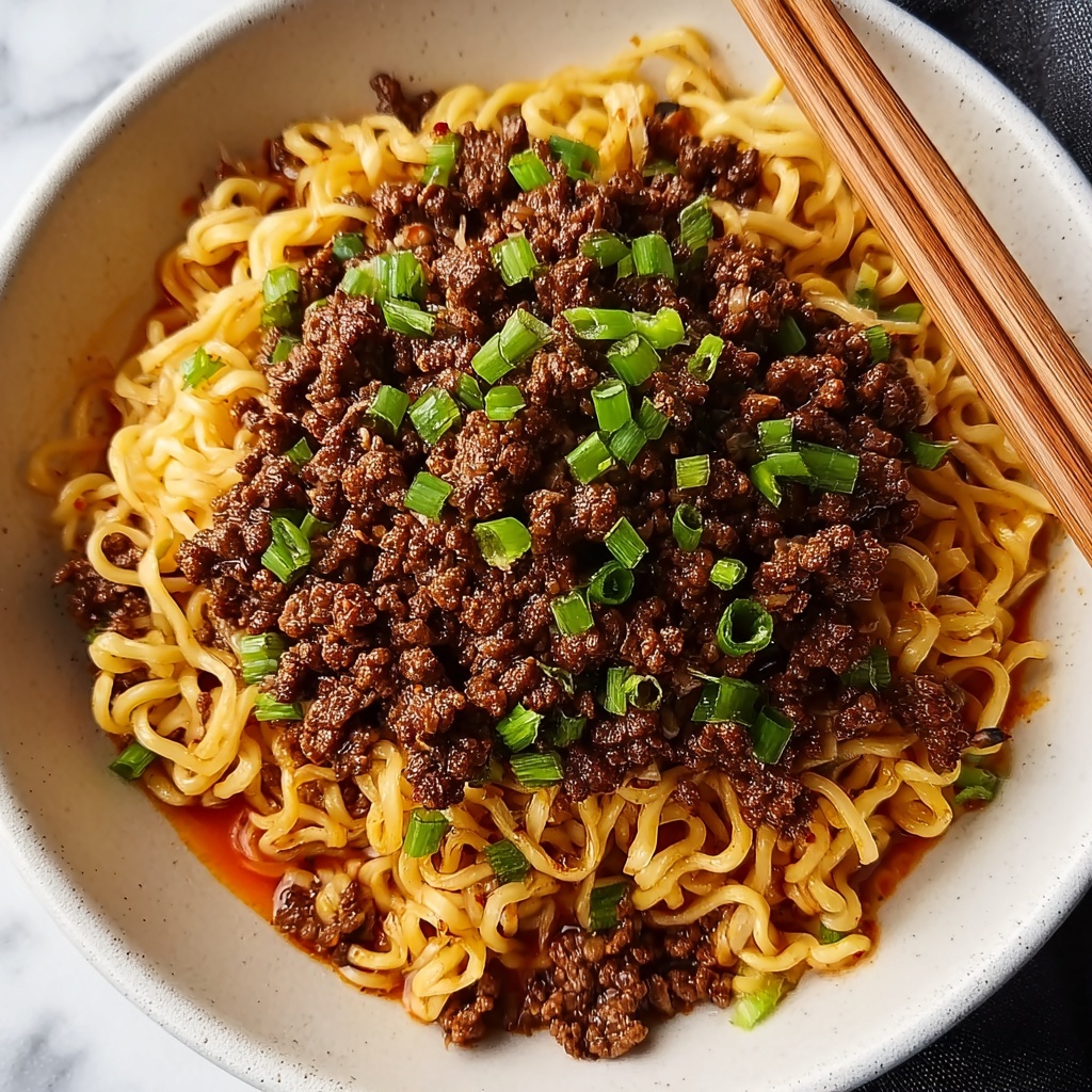 Mongolian Ground Beef Noodles Recipe - Recipe Image