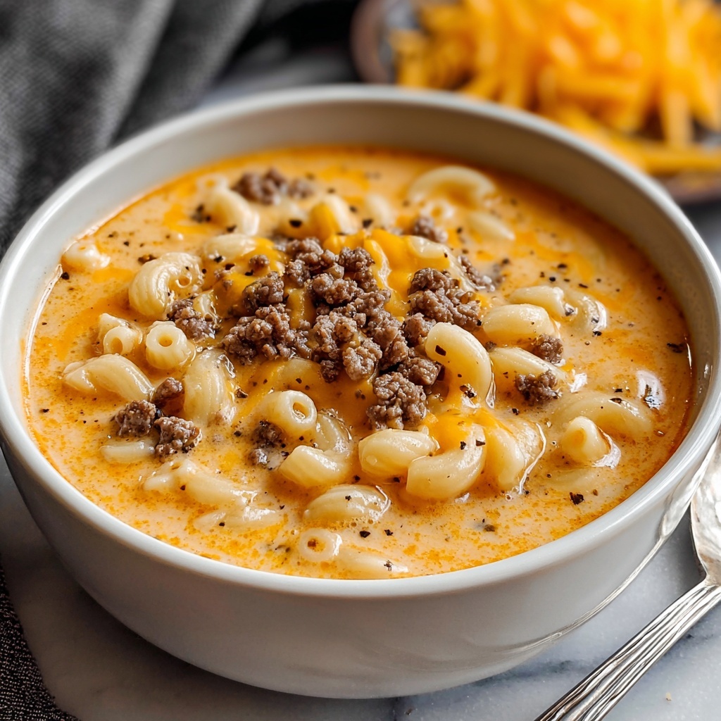 Creamy Cheesy Macaroni Soup Recipe - Recipe Image