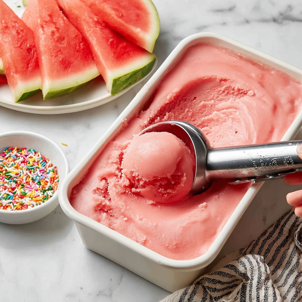 Watermelon Ice Cream Recipe - Recipe Image