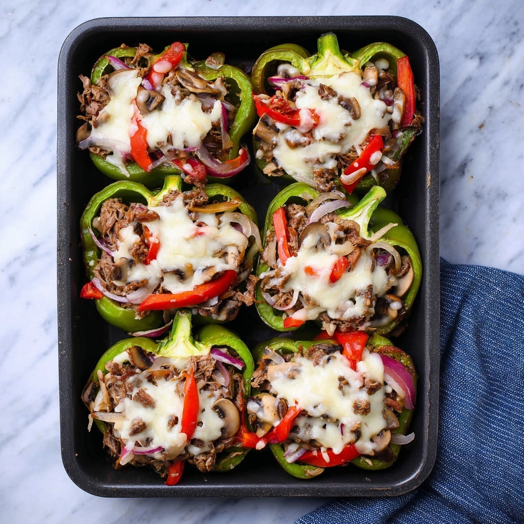 Philly Cheesesteak Stuffed Peppers Recipe - Recipe Image