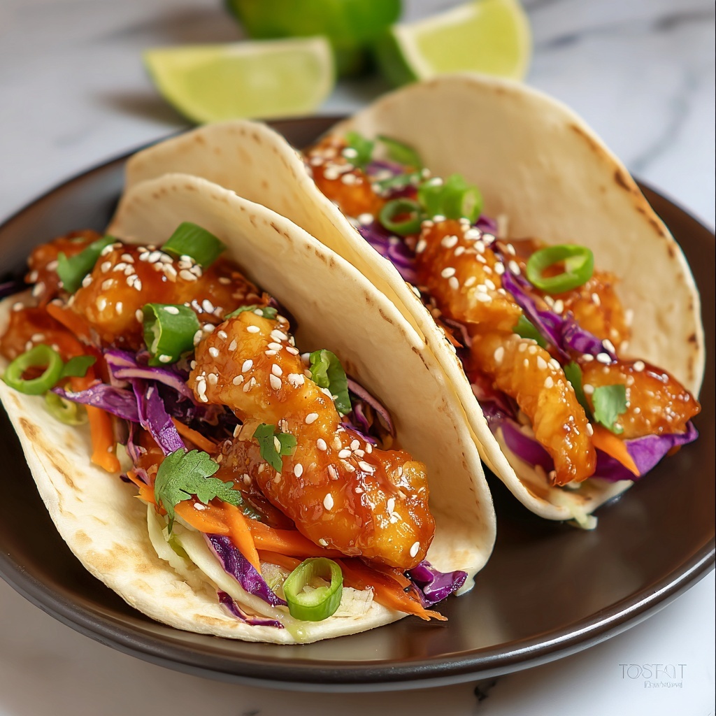 Crunchy Asian-Style Chicken Tacos Recipe - Recipe Image