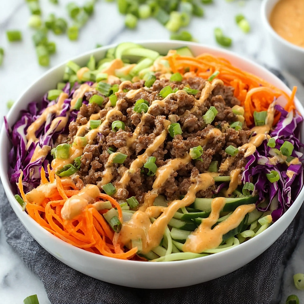 Egg Roll in a Bowl with Creamy Chili Sauce Recipe - Recipe Image