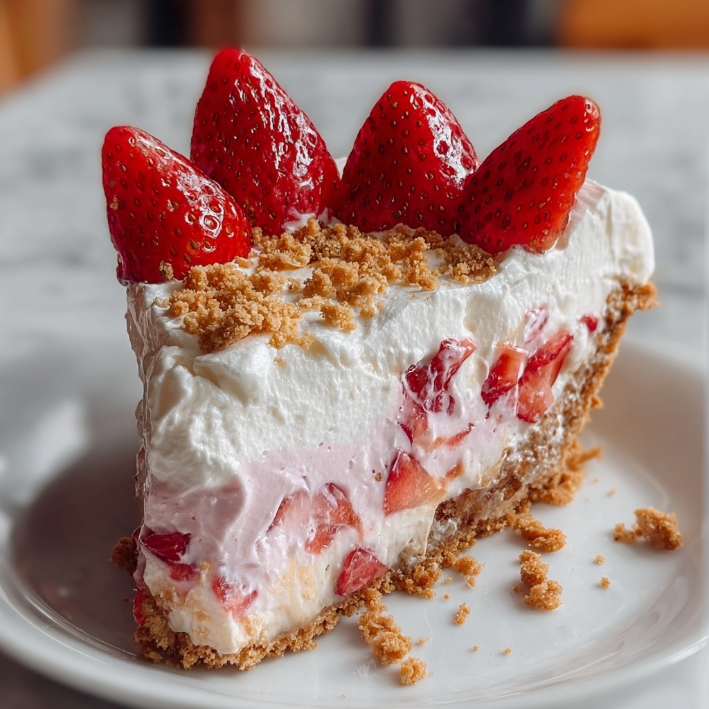 No-Bake Strawberry Crunch Cheesecake Recipe - Recipe Image