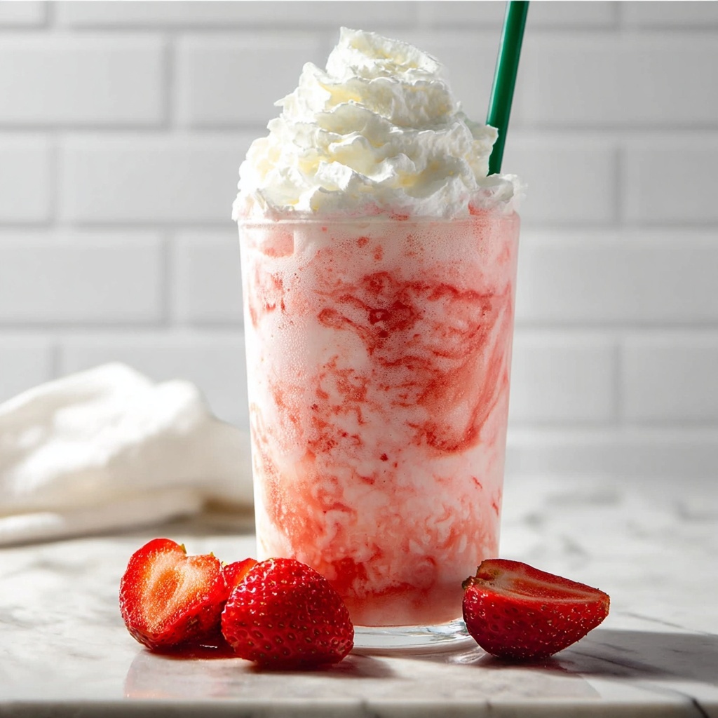 Strawberries & Cream Frappuccino Recipe - Recipe Image
