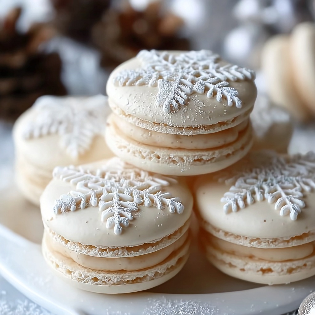 Snowflake Macarons Recipe - Recipe Image