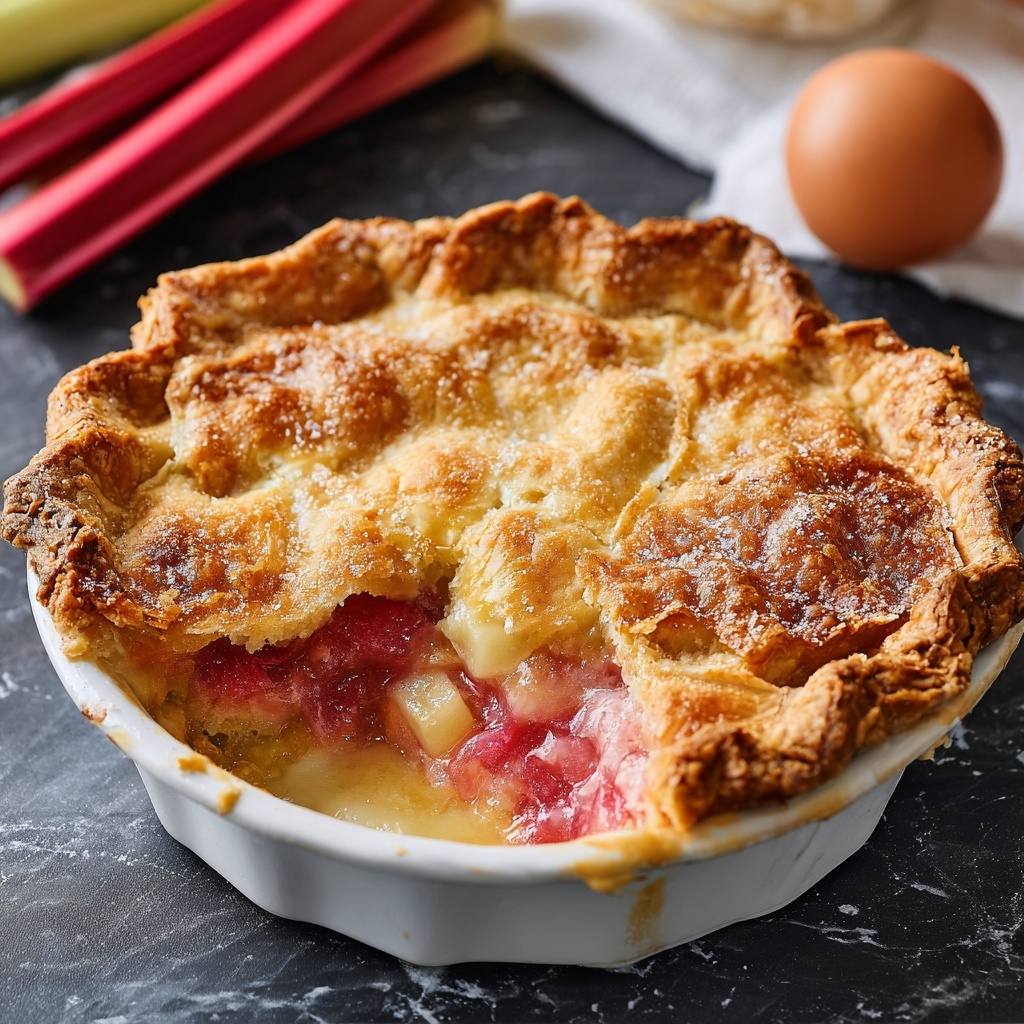 Rhubarb Custard Pie Recipe - Recipe Image