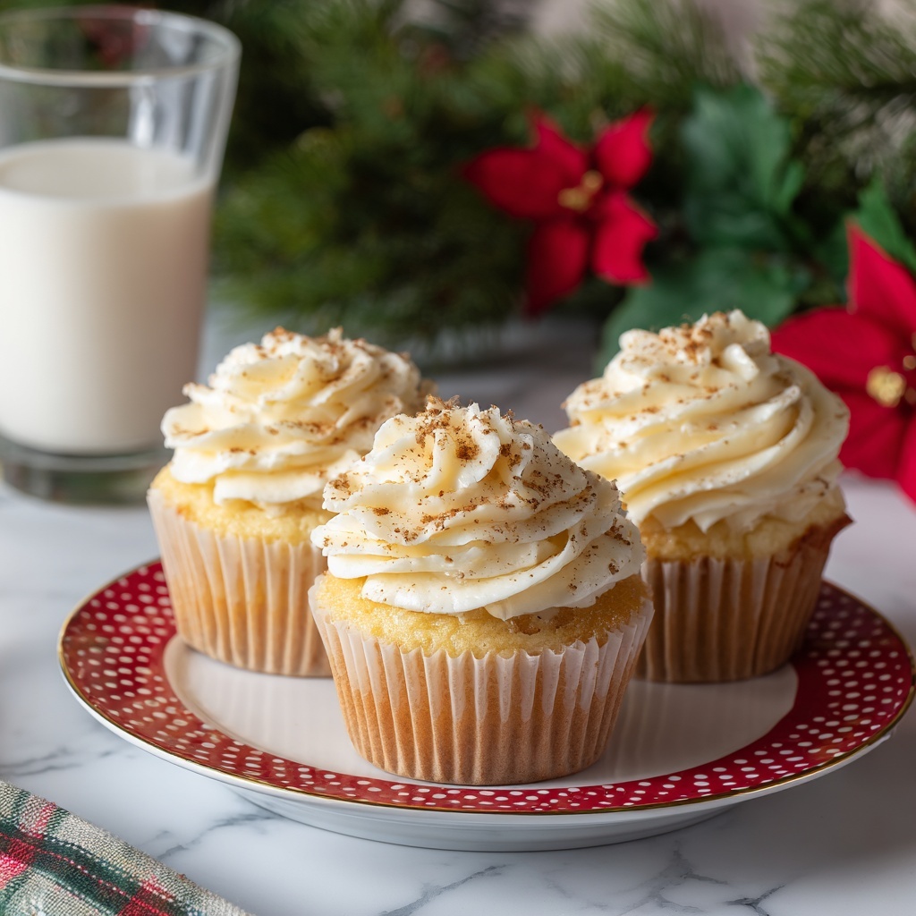Easy Eggnog Cupcakes Recipe - Recipe Image