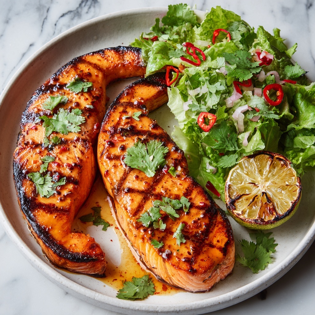 Soy Salmon Steak with Sambal Salad Recipe - Recipe Image