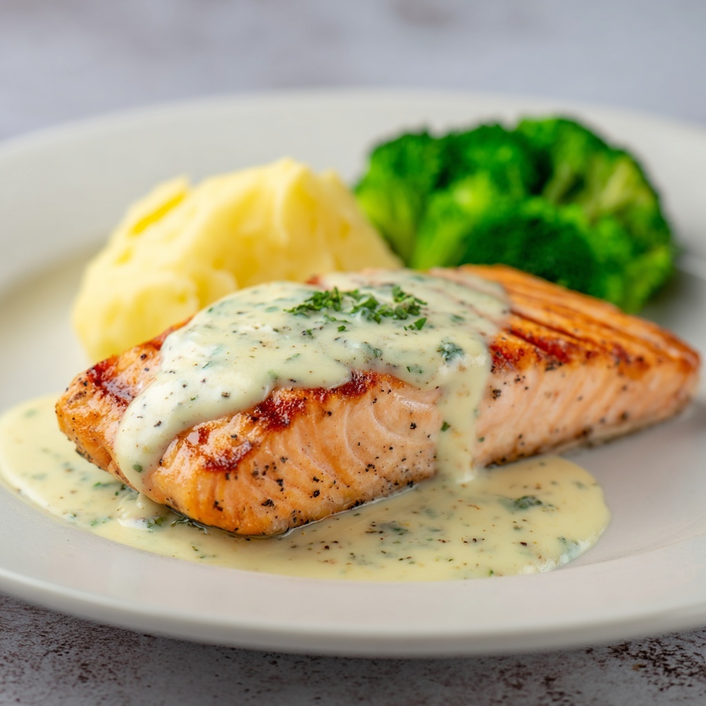 Creamy Garlic Butter Salmon Recipe - Recipe Image