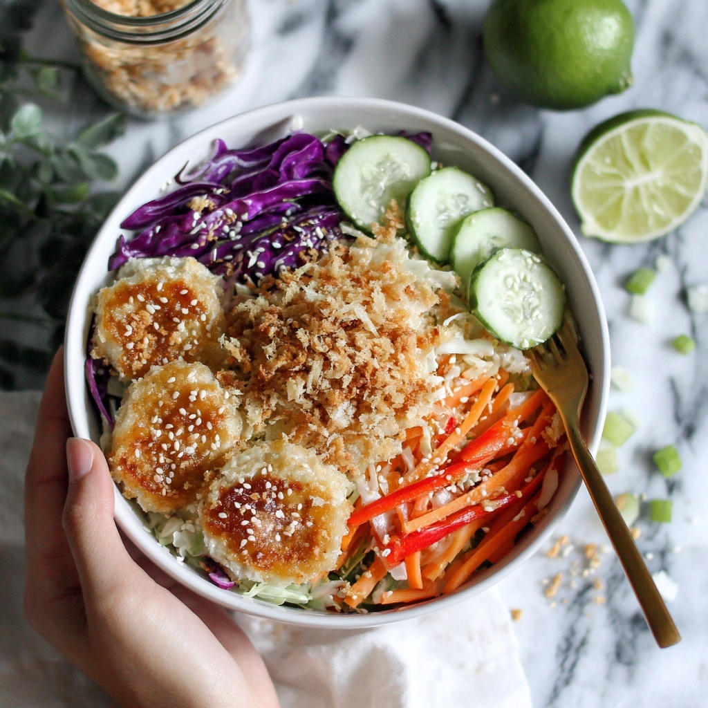 Crispy Rice Salad with Veggies and Peanut Dressing Recipe - Recipe Image