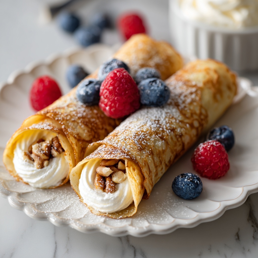 Cheesecake Crepe Roll-Ups Recipe - Recipe Image