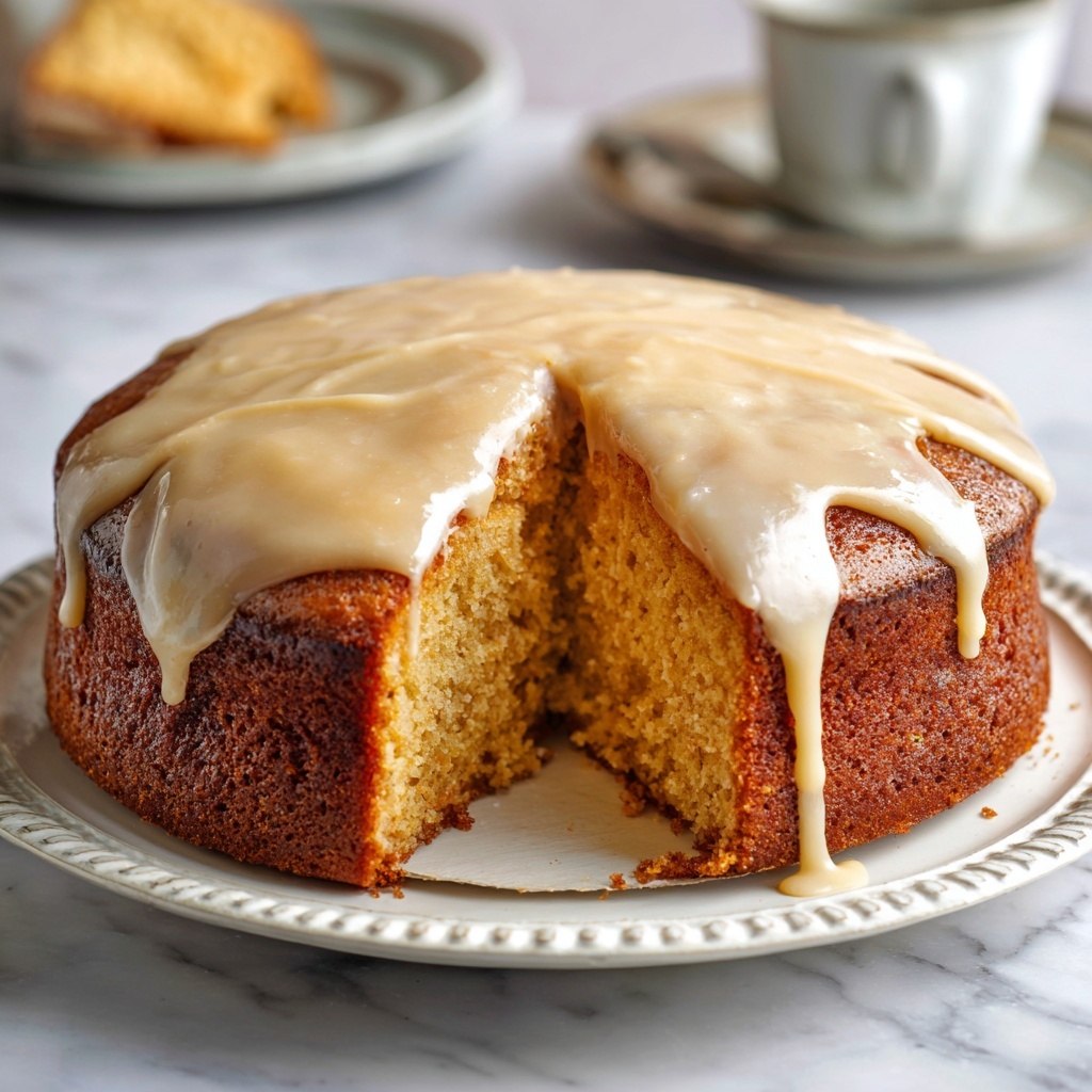 Vanilla Buttermilk Pound Cake with Cream Cheese Glaze Recipe - Recipe Image