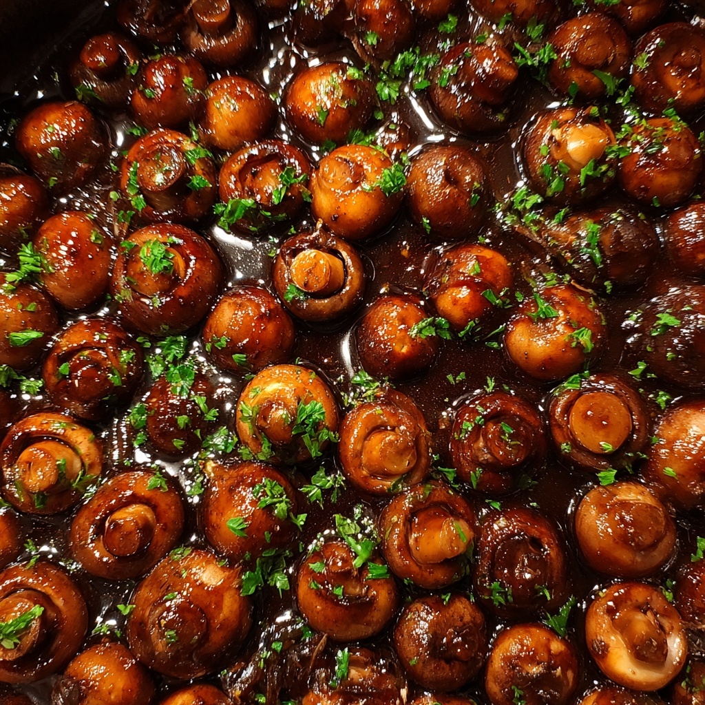 Balsamic Soy Roasted Garlic Mushrooms Recipe - Recipe Image