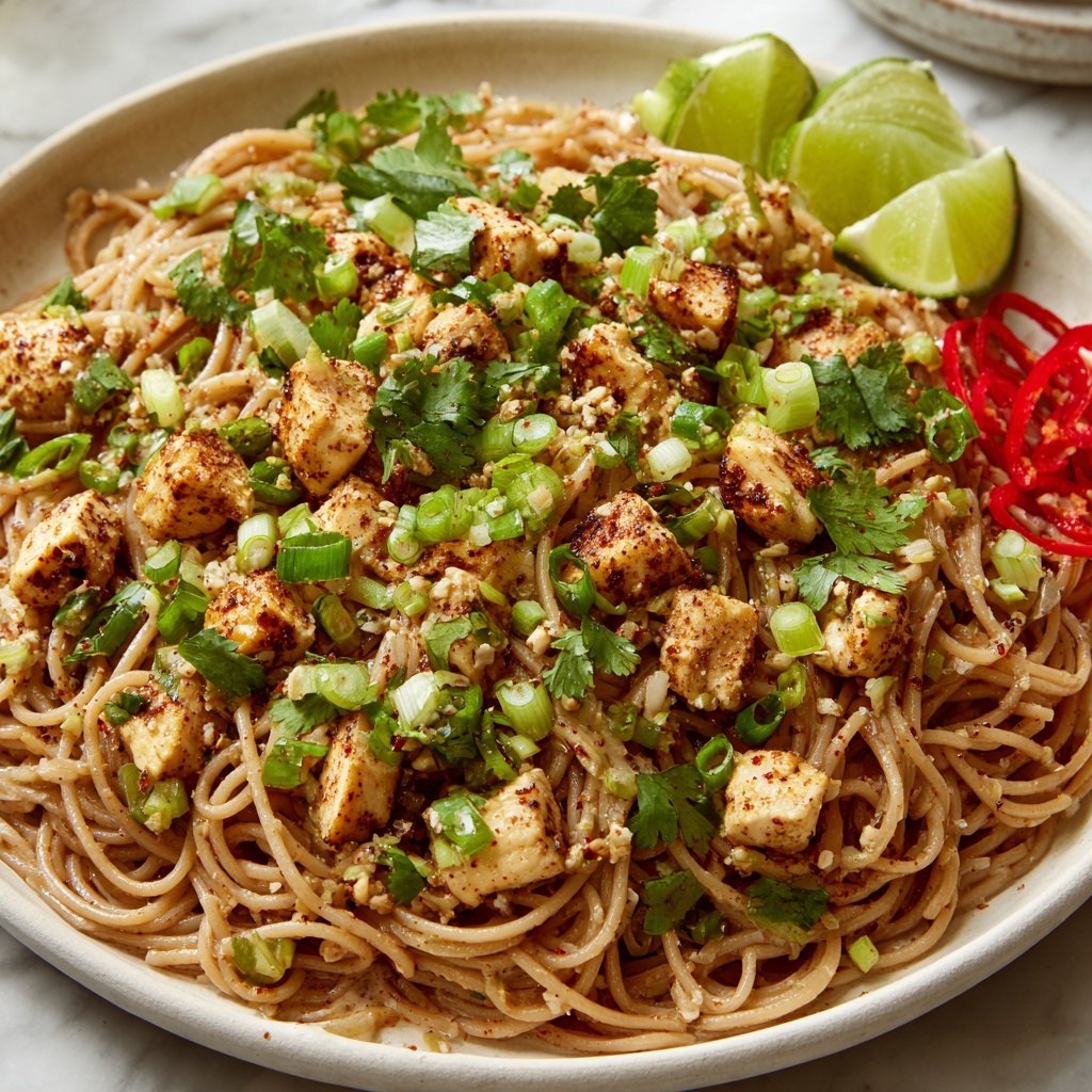 Chili Garlic Chicken with Asian Noodles Recipe - Recipe Image