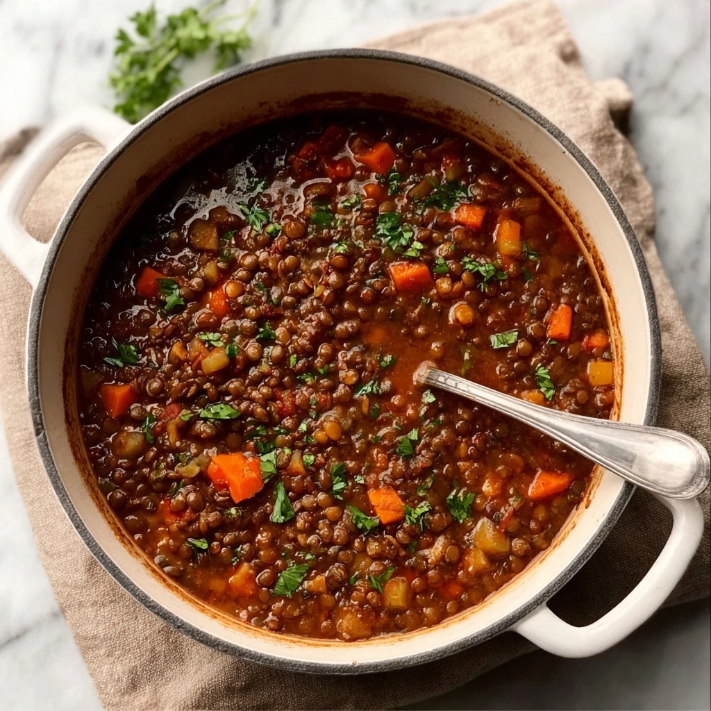 Hearty Lentil Soup with Ground Beef Recipe - Recipe Image