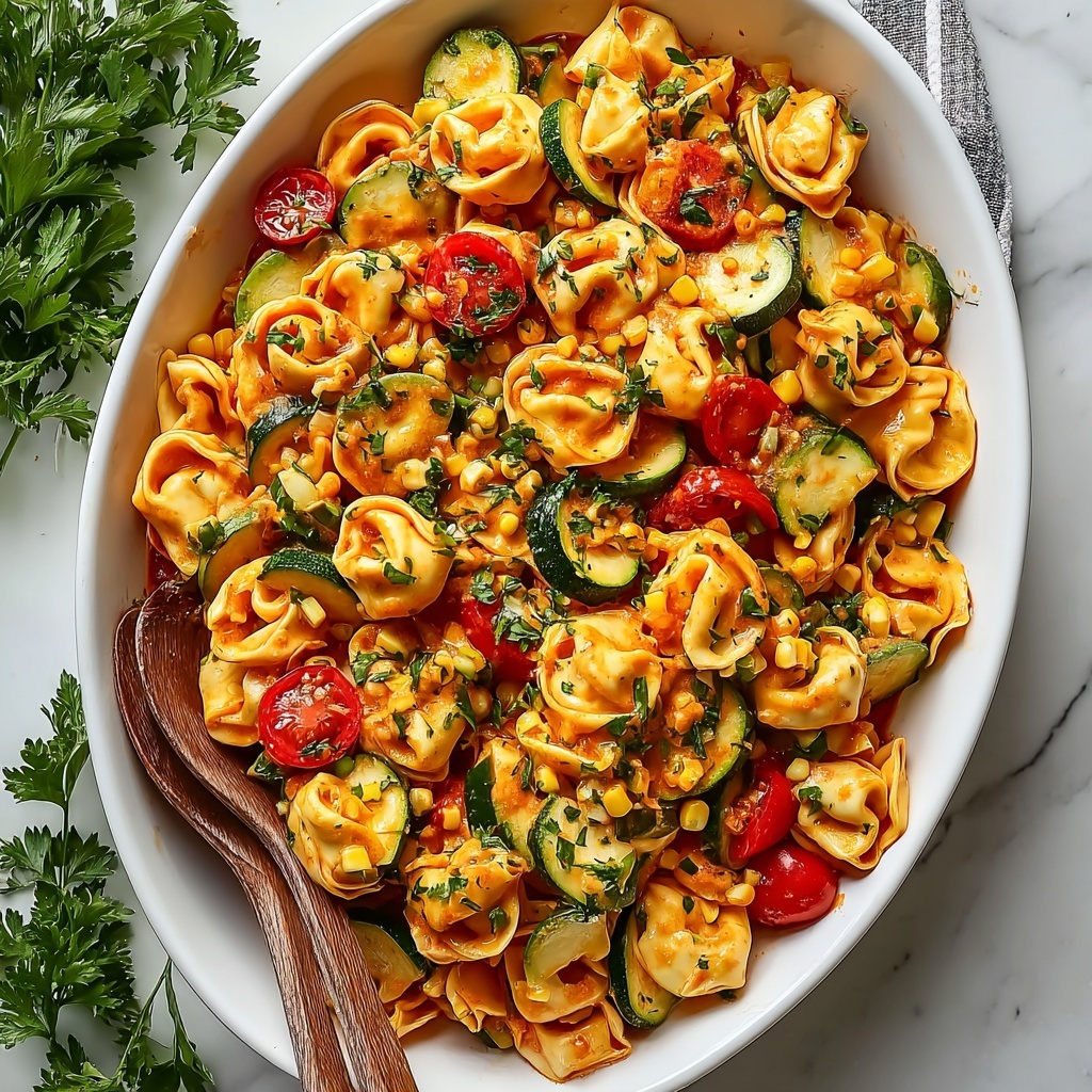 Cheese Tortellini with Summer Veggies Recipe - Recipe Image