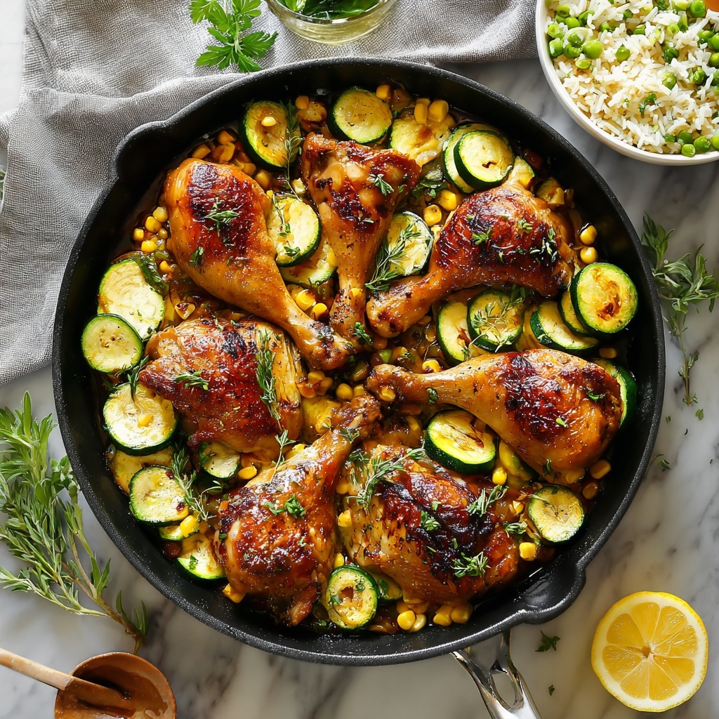 Garlic Butter Chicken with Zucchini and Corn Recipe - Recipe Image