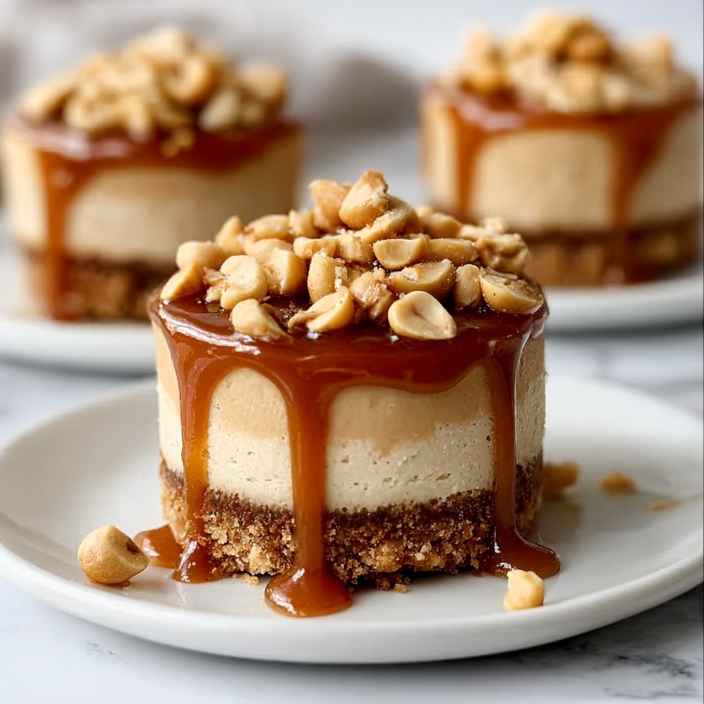 Peanut Butter Caramel Mini Cheesecakes Recipe - Recipe Image