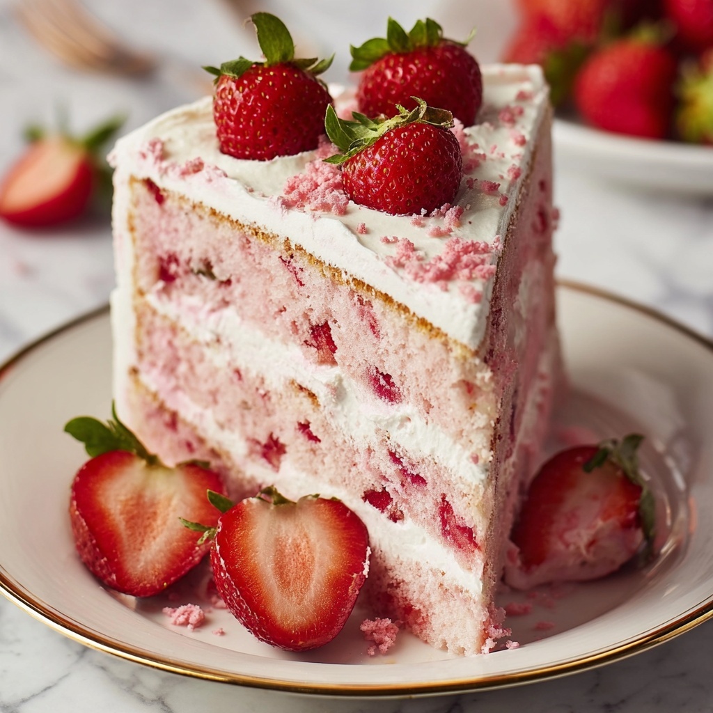 Double Strawberry Cake Recipe - Recipe Image