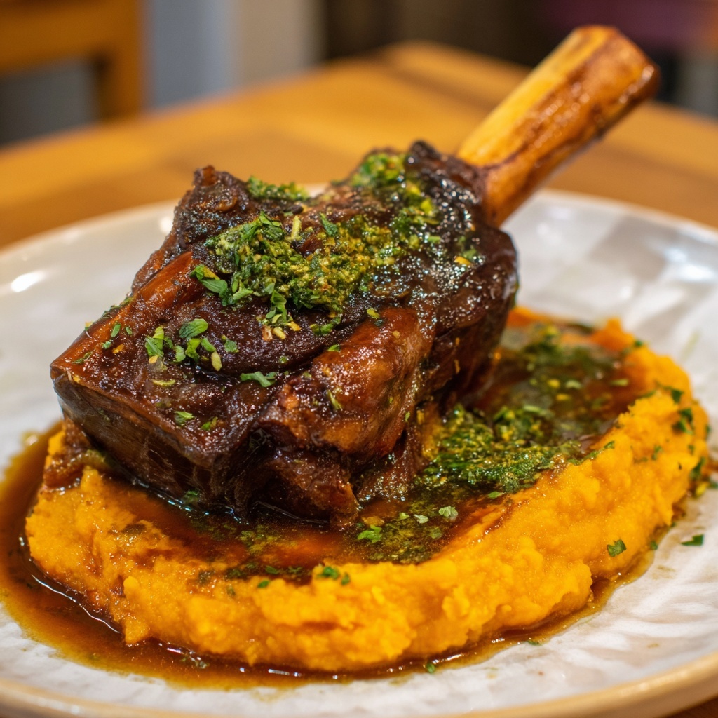 Braised Lamb Shanks with Root Vegetables Recipe - Recipe Image