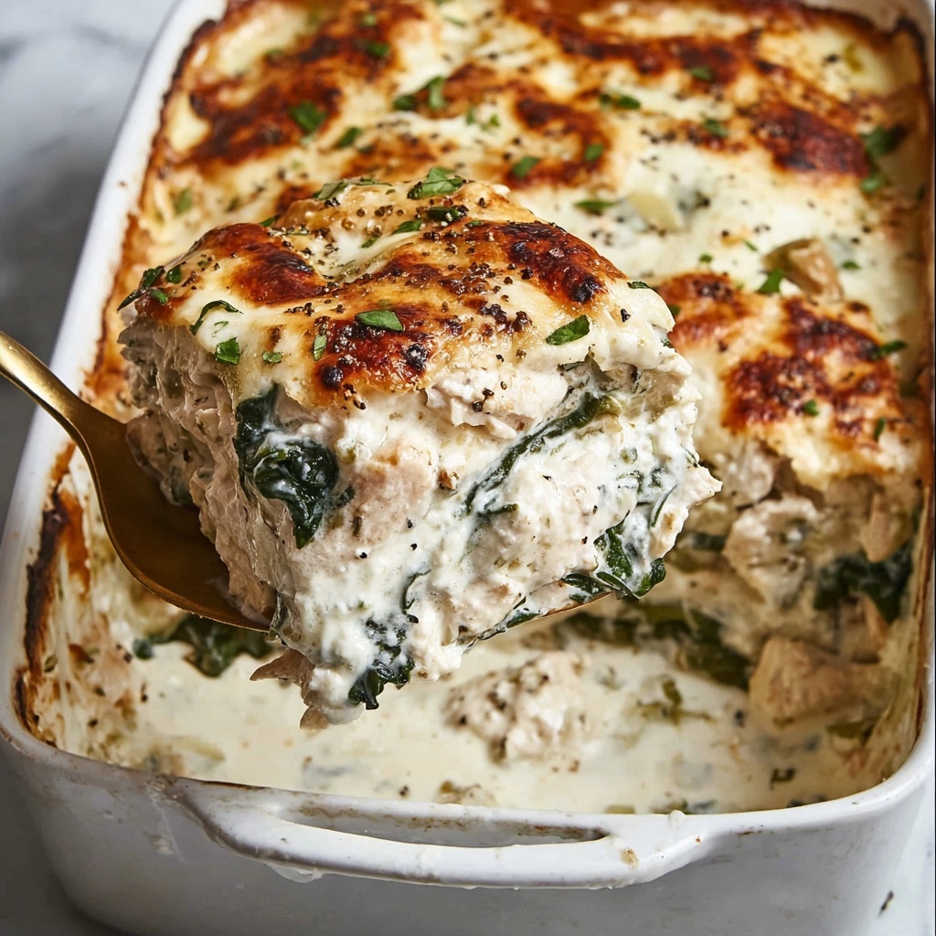 Spinach Artichoke Chicken Casserole Recipe - Recipe Image