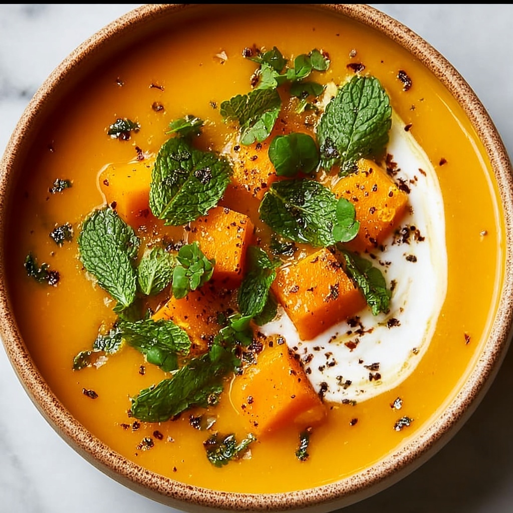 Spicy Butternut Squash Sweet Potato Soup Recipe - Recipe Image