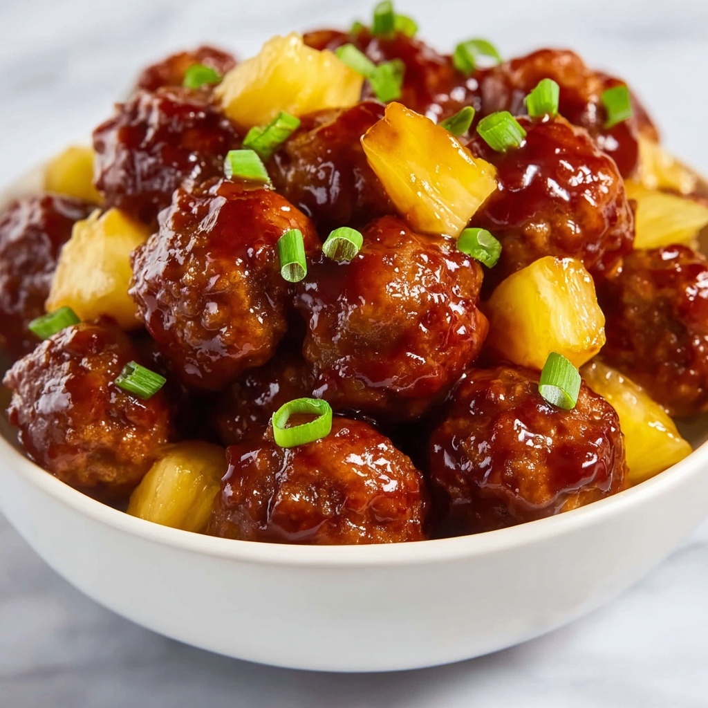 Spicy Hawaiian Crockpot Meatballs Recipe - Recipe Image
