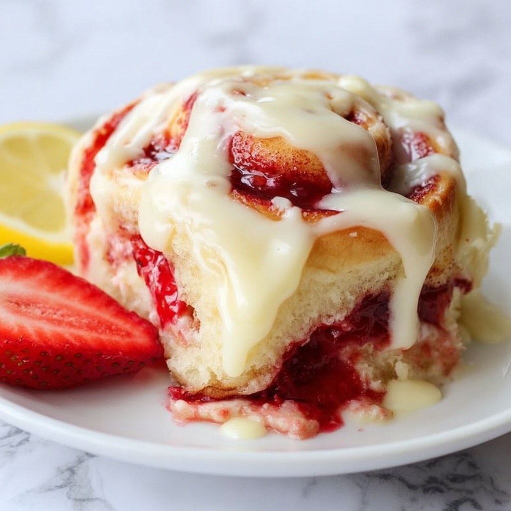 Giant Strawberry Cinnamon Roll Recipe - Recipe Image