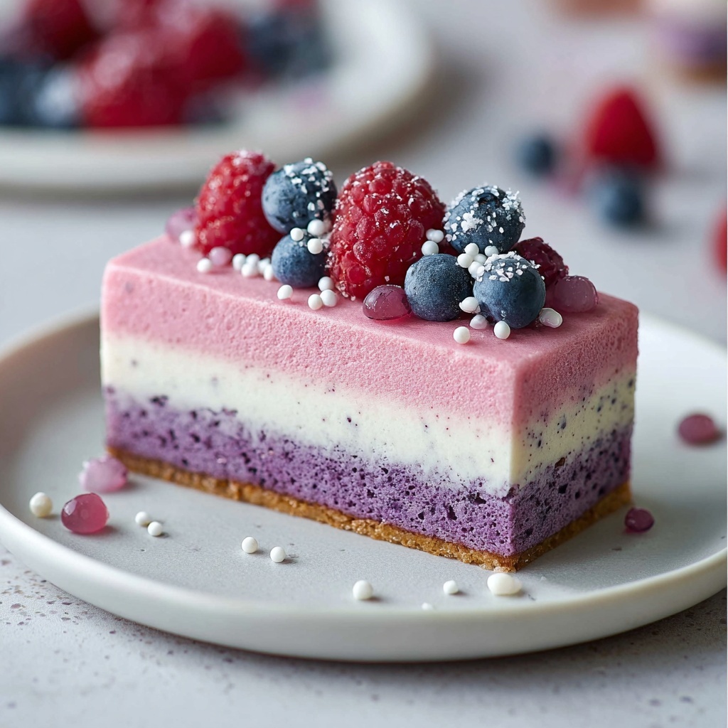 Vegan Berry Ice Cream Cake Recipe - Recipe Image
