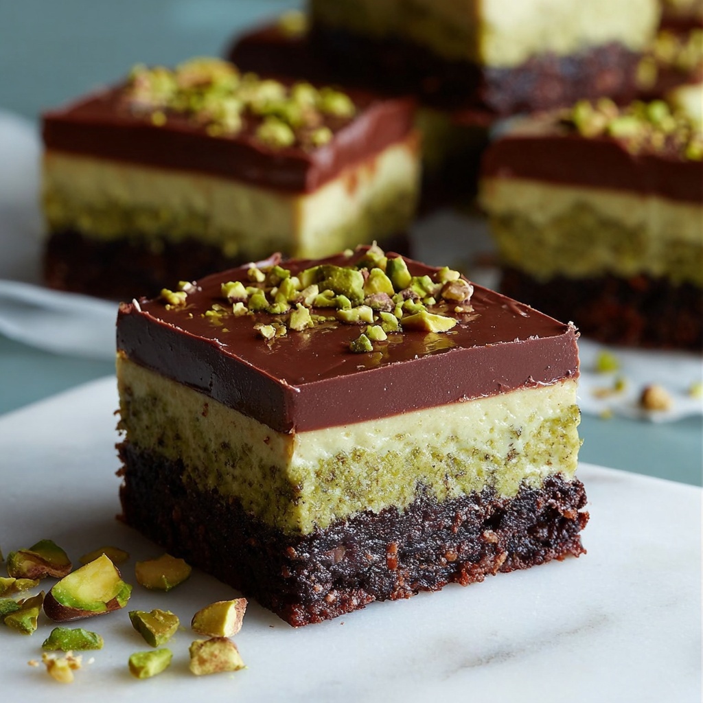 Pistachio Kunafa Brownies Recipe - Recipe Image
