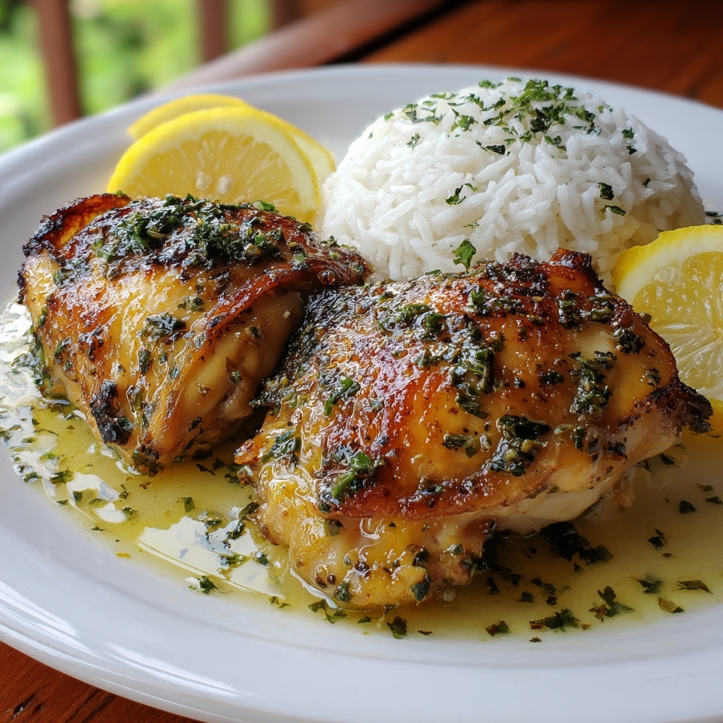 Crockpot Lemon Garlic Chicken Thighs Recipe - Recipe Image
